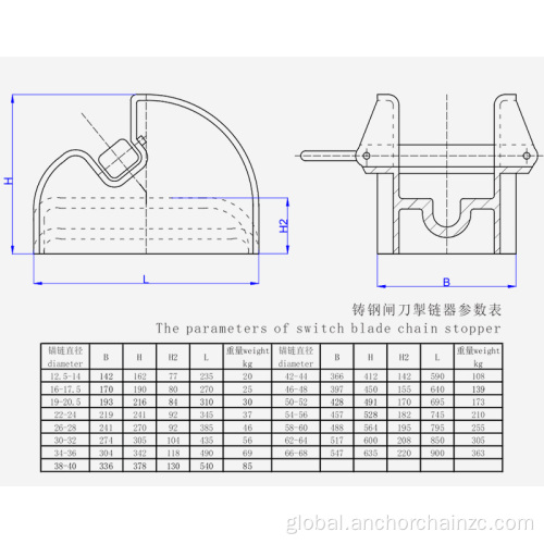 Boat Anchor Chain Stopper Casting Bar Type Chain Stopper factory price Factory